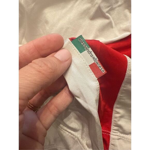 Alessandro Albanese Red White Short Sleeve Collared Riding Polo Shirt Size XS - Picture 4 of 4